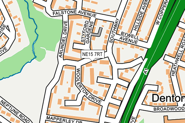 NE15 7RT map - OS OpenMap – Local (Ordnance Survey)