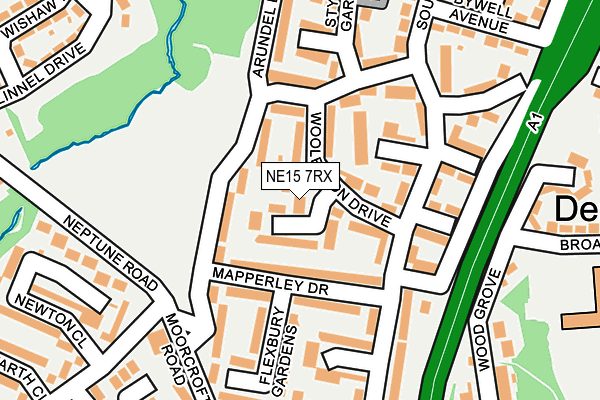NE15 7RX map - OS OpenMap – Local (Ordnance Survey)