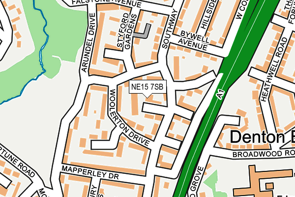 NE15 7SB map - OS OpenMap – Local (Ordnance Survey)