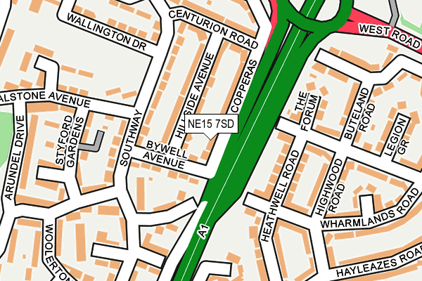 NE15 7SD map - OS OpenMap – Local (Ordnance Survey)