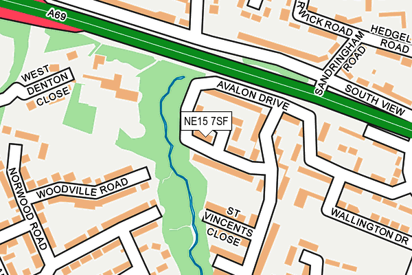 NE15 7SF map - OS OpenMap – Local (Ordnance Survey)