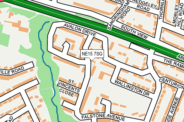 NE15 7SG map - OS OpenMap – Local (Ordnance Survey)