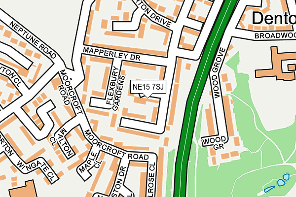 NE15 7SJ map - OS OpenMap – Local (Ordnance Survey)