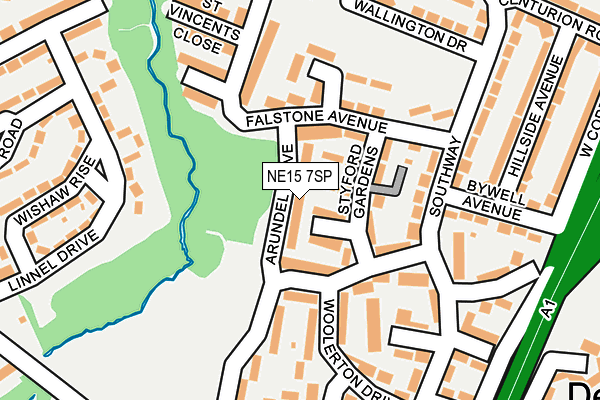 NE15 7SP map - OS OpenMap – Local (Ordnance Survey)