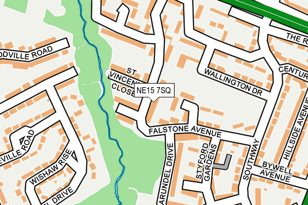 NE15 7SQ map - OS OpenMap – Local (Ordnance Survey)