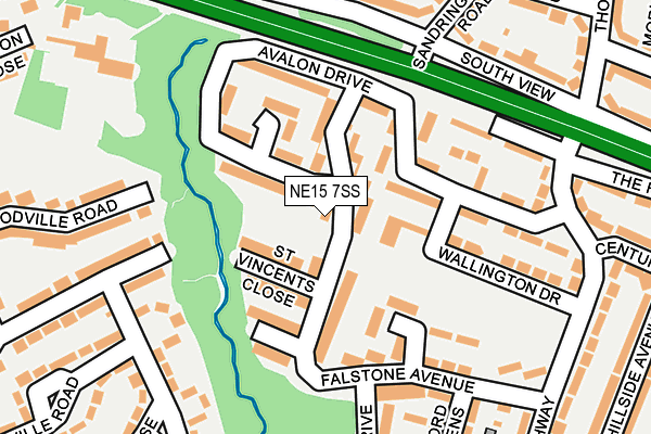 NE15 7SS map - OS OpenMap – Local (Ordnance Survey)