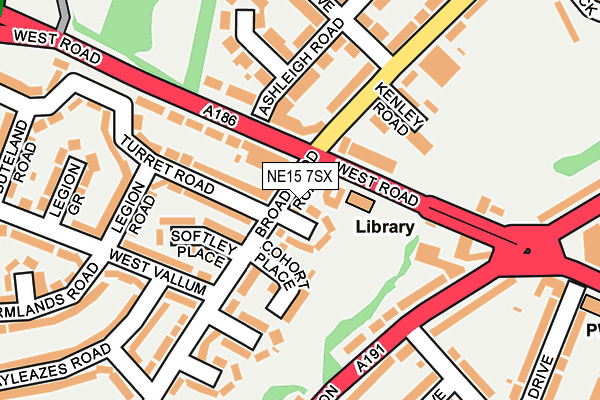 NE15 7SX map - OS OpenMap – Local (Ordnance Survey)