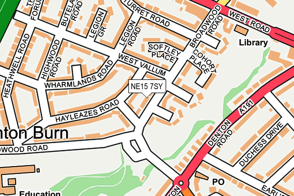 NE15 7SY map - OS OpenMap – Local (Ordnance Survey)