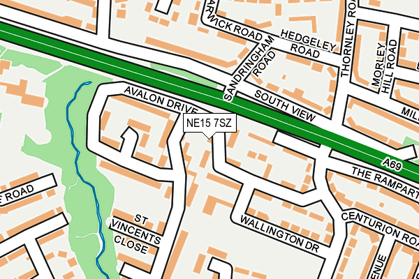 NE15 7SZ map - OS OpenMap – Local (Ordnance Survey)