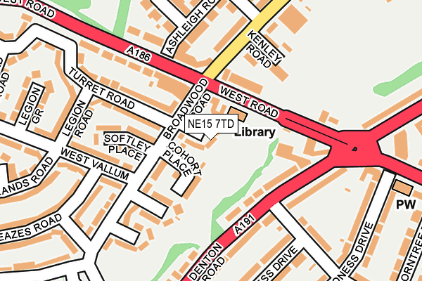 NE15 7TD map - OS OpenMap – Local (Ordnance Survey)