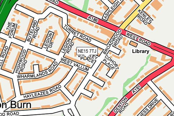 NE15 7TJ map - OS OpenMap – Local (Ordnance Survey)