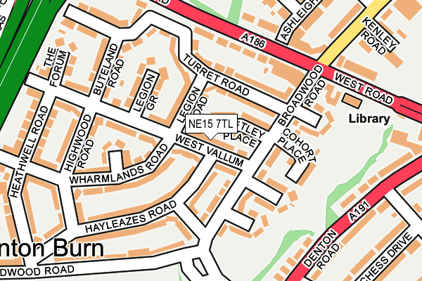 NE15 7TL map - OS OpenMap – Local (Ordnance Survey)