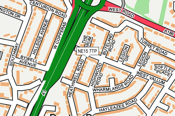 NE15 7TP map - OS OpenMap – Local (Ordnance Survey)