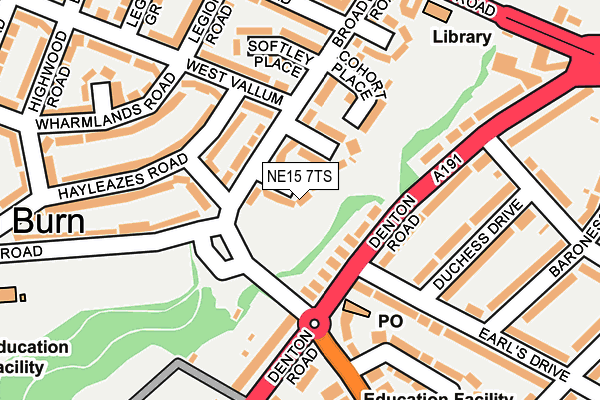 NE15 7TS map - OS OpenMap – Local (Ordnance Survey)