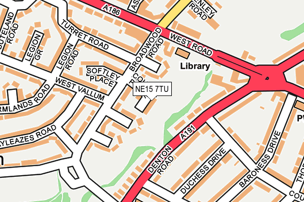 NE15 7TU map - OS OpenMap – Local (Ordnance Survey)