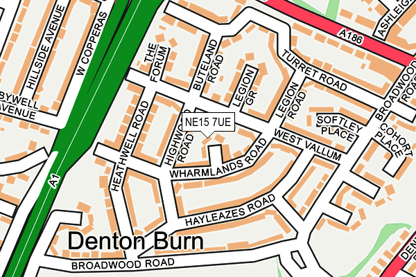 NE15 7UE map - OS OpenMap – Local (Ordnance Survey)