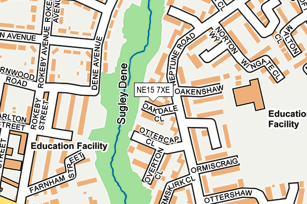 NE15 7XE map - OS OpenMap – Local (Ordnance Survey)