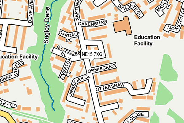 NE15 7XG map - OS OpenMap – Local (Ordnance Survey)