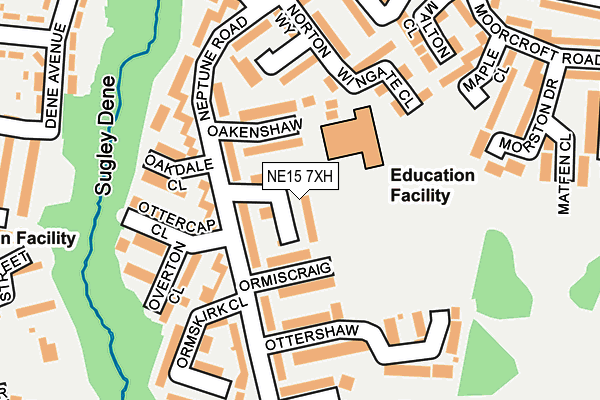 NE15 7XH map - OS OpenMap – Local (Ordnance Survey)