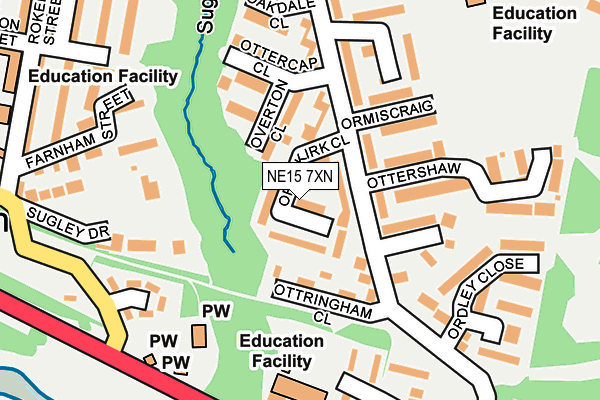 NE15 7XN map - OS OpenMap – Local (Ordnance Survey)