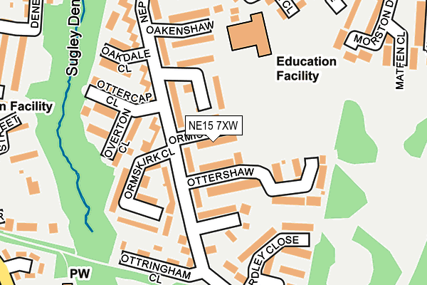 NE15 7XW map - OS OpenMap – Local (Ordnance Survey)