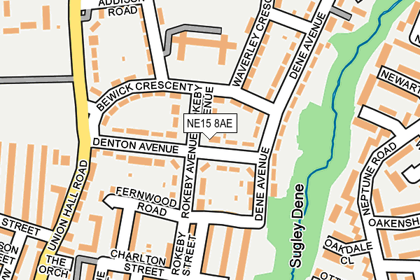 NE15 8AE map - OS OpenMap – Local (Ordnance Survey)