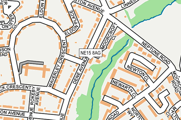 NE15 8AG map - OS OpenMap – Local (Ordnance Survey)