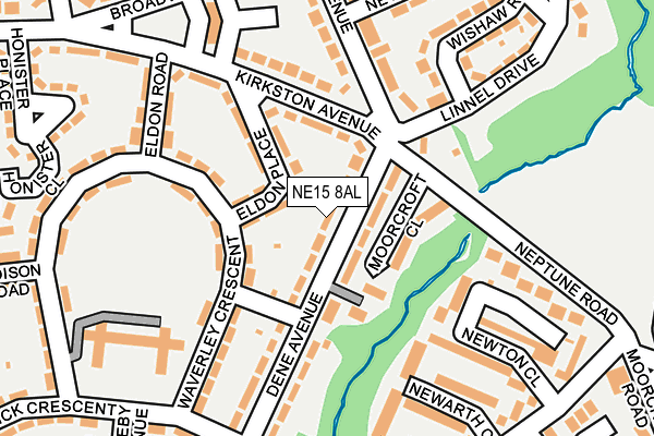 NE15 8AL map - OS OpenMap – Local (Ordnance Survey)