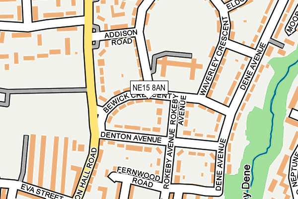 NE15 8AN map - OS OpenMap – Local (Ordnance Survey)