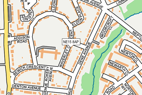 NE15 8AP map - OS OpenMap – Local (Ordnance Survey)