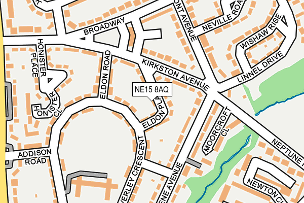 NE15 8AQ map - OS OpenMap – Local (Ordnance Survey)