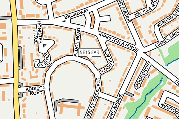 NE15 8AR map - OS OpenMap – Local (Ordnance Survey)