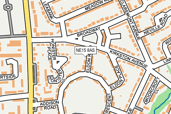 NE15 8AS map - OS OpenMap – Local (Ordnance Survey)