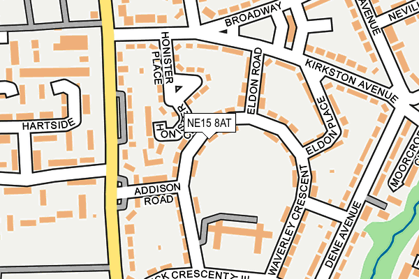 NE15 8AT map - OS OpenMap – Local (Ordnance Survey)