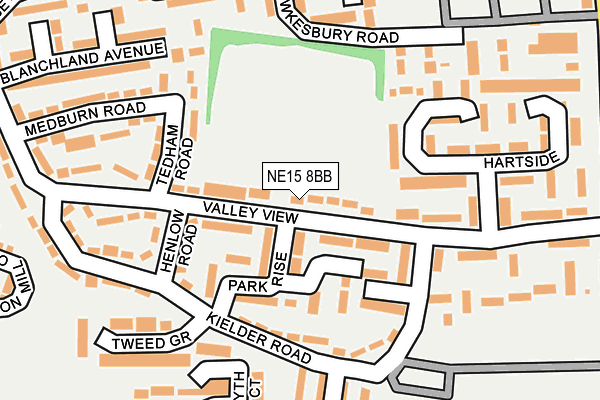 NE15 8BB map - OS OpenMap – Local (Ordnance Survey)