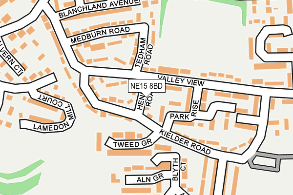 NE15 8BD map - OS OpenMap – Local (Ordnance Survey)