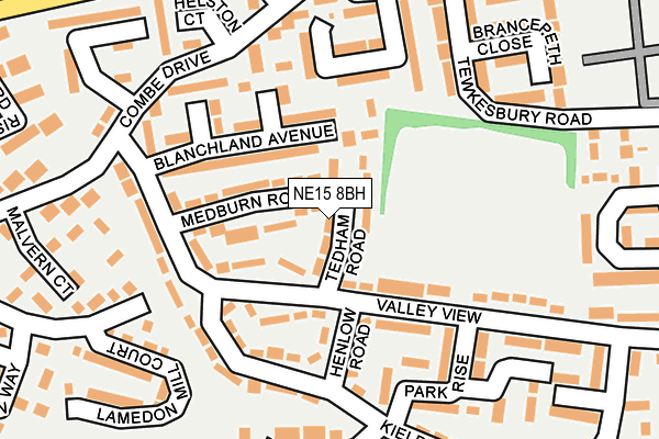 NE15 8BH map - OS OpenMap – Local (Ordnance Survey)