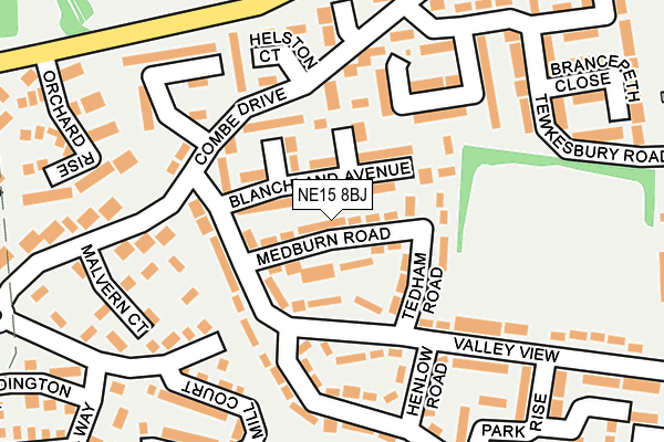 NE15 8BJ map - OS OpenMap – Local (Ordnance Survey)