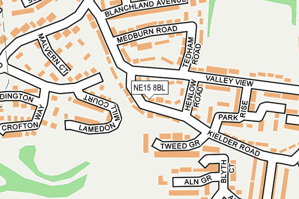 NE15 8BL map - OS OpenMap – Local (Ordnance Survey)