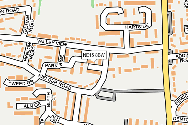 NE15 8BW map - OS OpenMap – Local (Ordnance Survey)