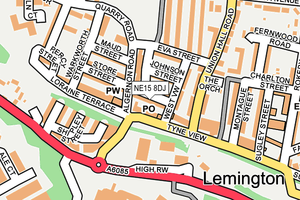 NE15 8DJ map - OS OpenMap – Local (Ordnance Survey)