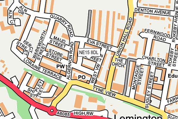NE15 8DL map - OS OpenMap – Local (Ordnance Survey)