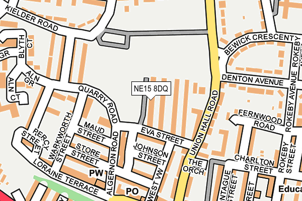NE15 8DQ map - OS OpenMap – Local (Ordnance Survey)