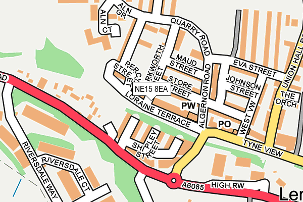 NE15 8EA map - OS OpenMap – Local (Ordnance Survey)