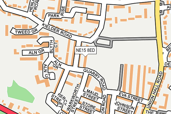 NE15 8ED map - OS OpenMap – Local (Ordnance Survey)