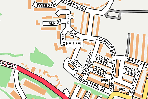 NE15 8EL map - OS OpenMap – Local (Ordnance Survey)