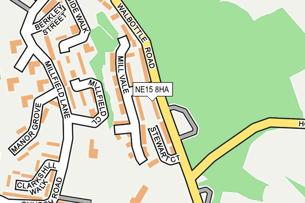 NE15 8HA map - OS OpenMap – Local (Ordnance Survey)