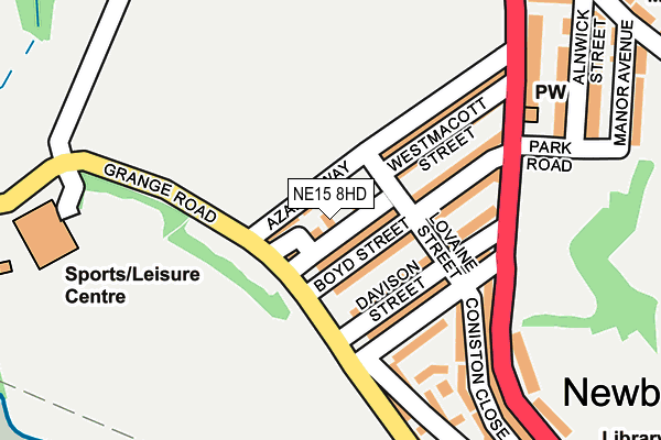 NE15 8HD map - OS OpenMap – Local (Ordnance Survey)