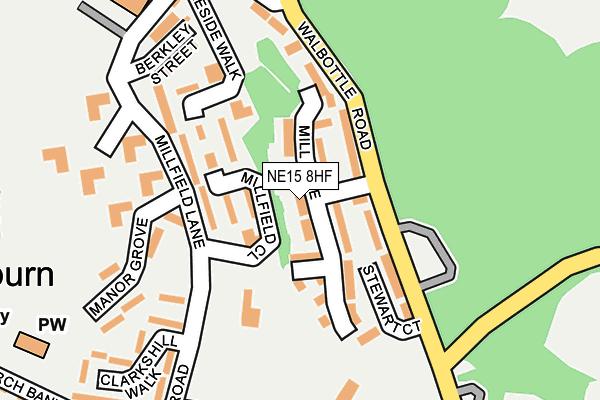 NE15 8HF map - OS OpenMap – Local (Ordnance Survey)