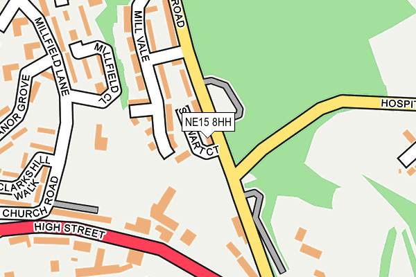 NE15 8HH map - OS OpenMap – Local (Ordnance Survey)